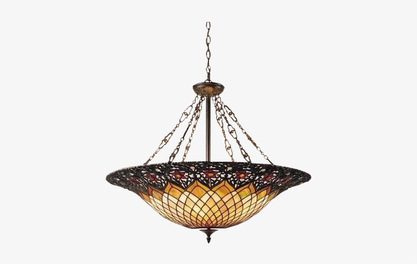 Img - Antique Bowl Chandelier Tiffany, transparent png