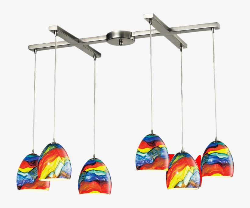 31445 Colorwave Pendant In Satin Nickel And Rainbow - Lighting, transparent png
