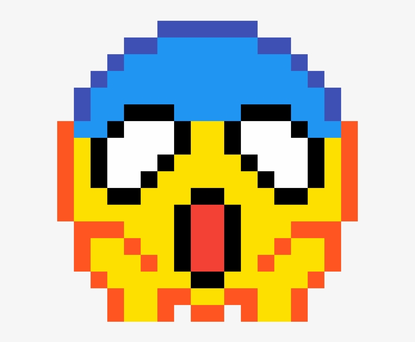 Surprised Face - Pixel Art Emoji, transparent png