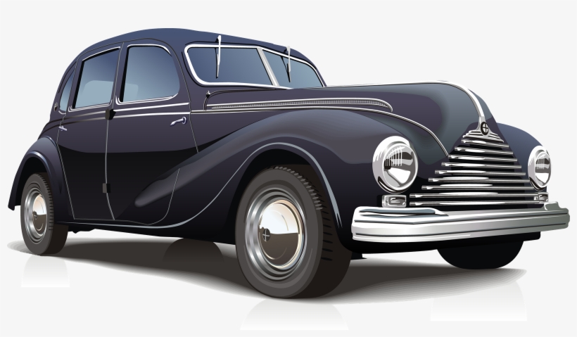 Antique Classic Car Green Vintage Mosaic Clipart - Car Vector, transparent png