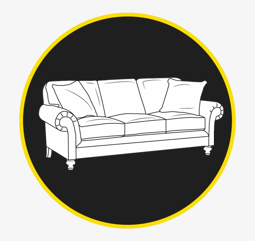 Couch Icon Black Background Circle - Studio Couch, transparent png