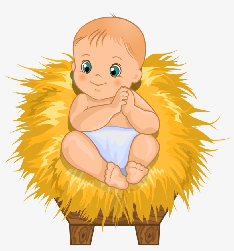 Manger Clipart Christmas Bible Verse - Chubby Baby Clip Art, transparent png