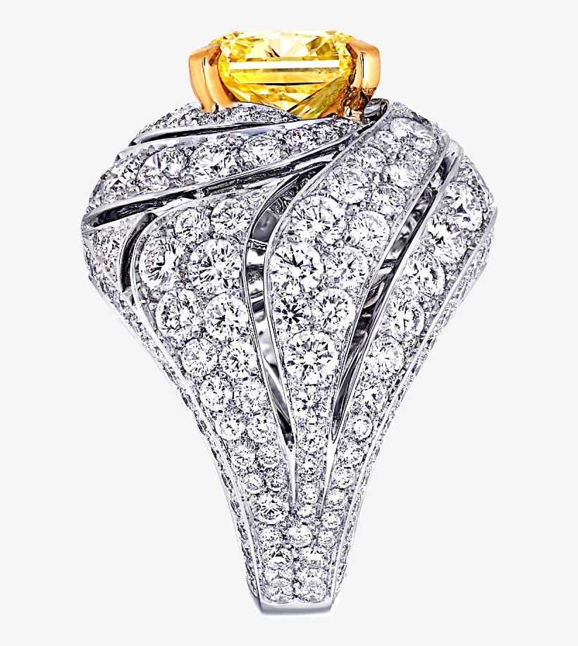 Side View Of A Graff Swirl Ring Featuring An Emerald - Illustration, transparent png