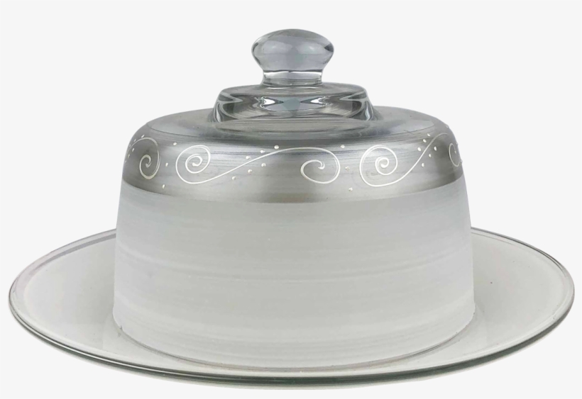 Heirloom White/pewter Swirl Cheese Dome - Ceramic, transparent png