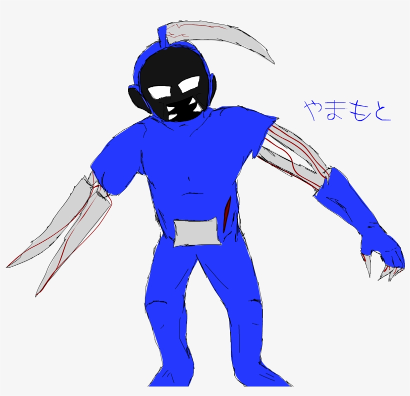 Drawn Scythe Blue - Cartoon, transparent png