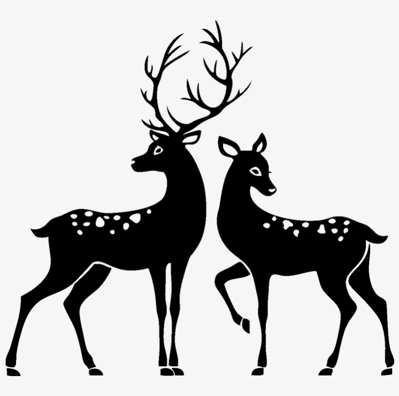 Whitetail Deer Silhouette Clip Art Hubpicture Pin Ⓒ - Stag And Deer Silhouette, transparent png