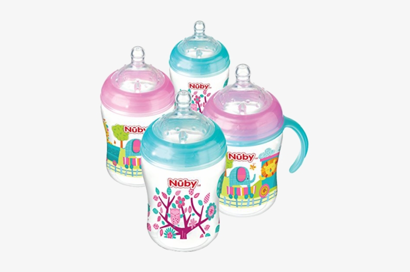 Nuby Natural Touch Redaqua 9oz - Nuby Natural Touch Baby Bottles 4 Pack, transparent png
