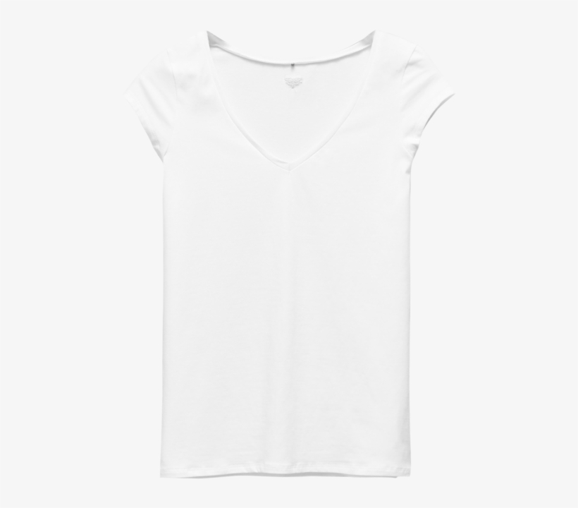 V Neck T Shirt White - Active Shirt, transparent png