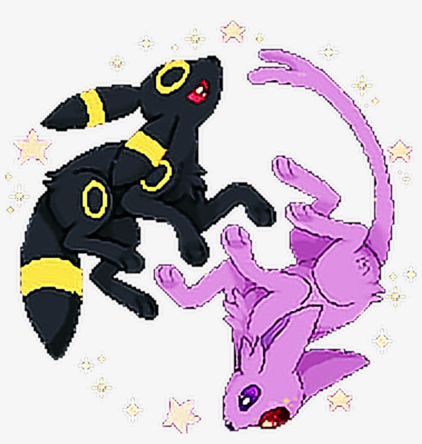 #pokémon #pixel #kawaii #umbreon #espeon #freetoedit - Cartoon, transparent png