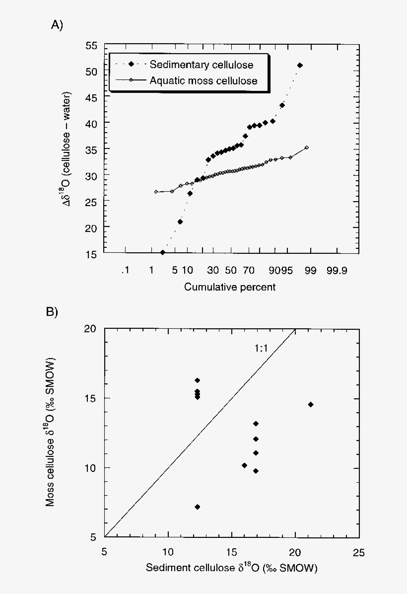 Comparison Of Δ 18 O Of Sediment Cellulose And Aquatic - Diagram, transparent png