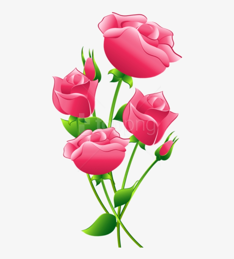 Free Png Download Pink Roses Transparent Png Images - Pink Rose Flower Clip Art, transparent png