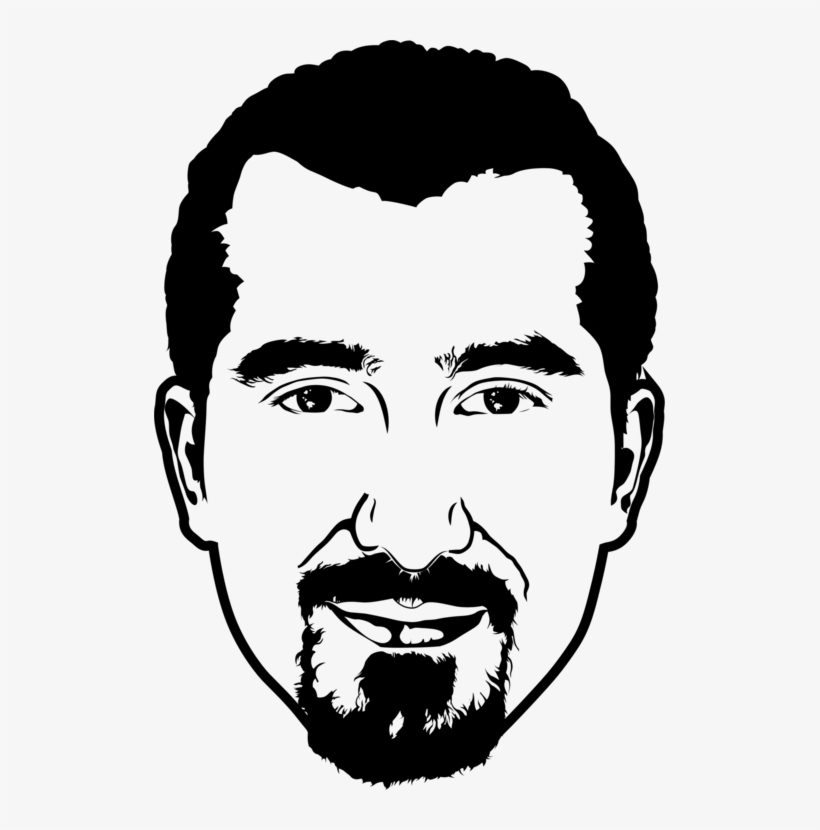 Bassel Khartabil Beard Stencil Black And White - Beard Stencil Black White, transparent png