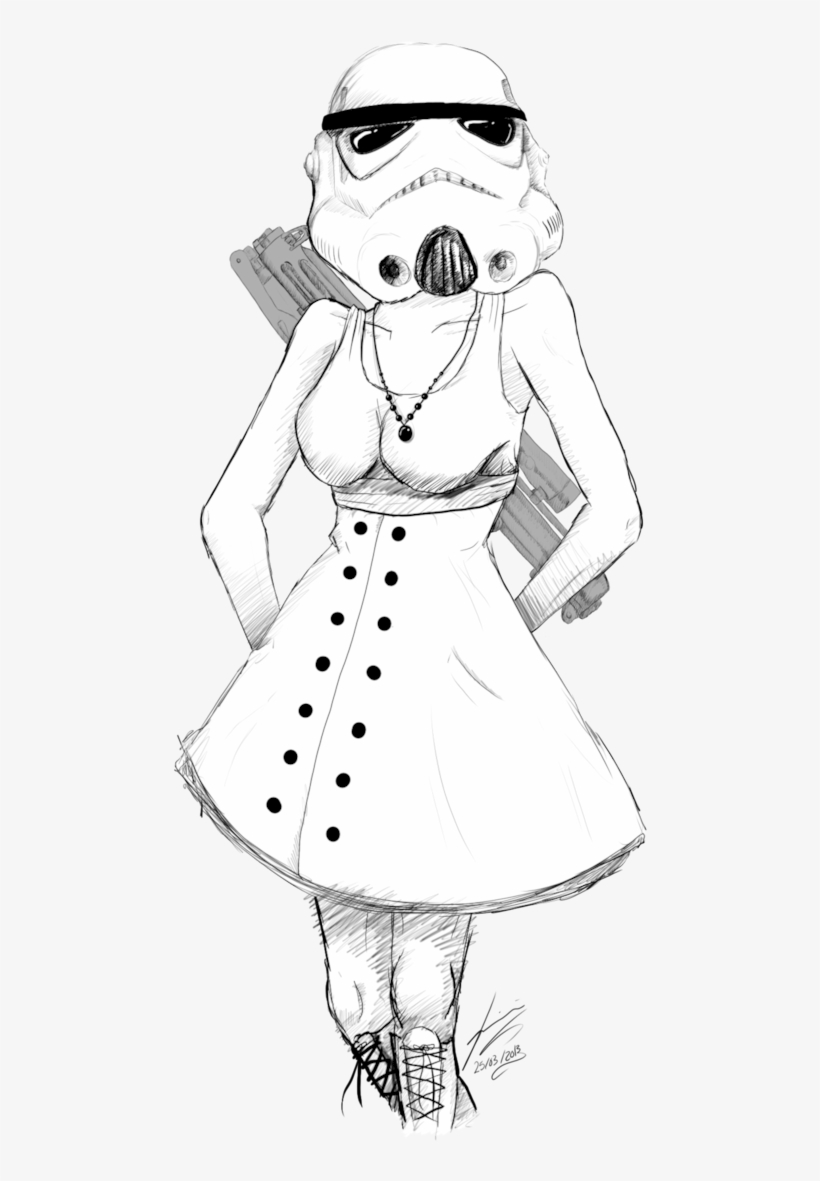 Stormtrooper Cutie Sketch - Sketch Of Stormtrooper, transparent png