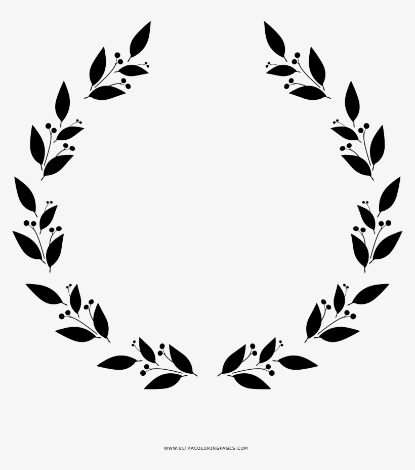 Laurel Wreath Coloring Page - Drawing, transparent png
