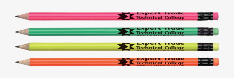Promotional Fluorescent Pencils, Printed Fluorescent, transparent png