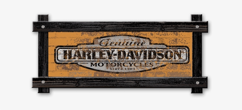 Brick Textured Genuine Harley-davidson Logo With Frame - Jumping, transparent png