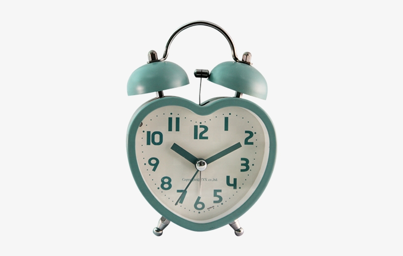 Heart Shaped Metal Twin Bell Alarm Clock, Wake Up Clock - Alarm Clock, transparent png