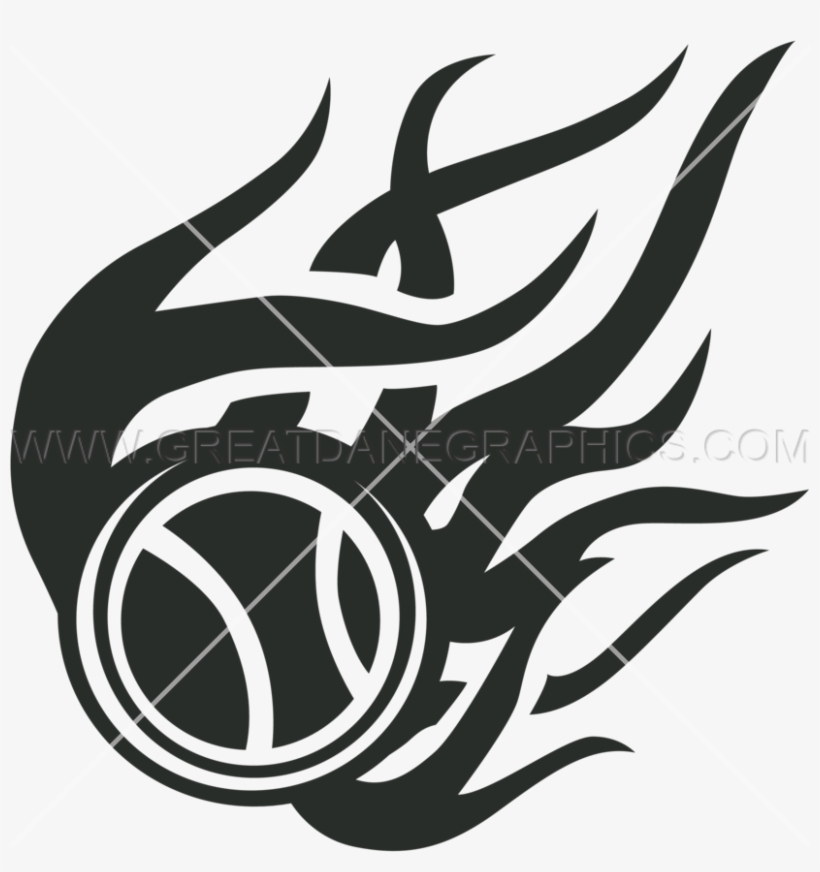 Flaming Baseball Png Black And White - Emblem, transparent png