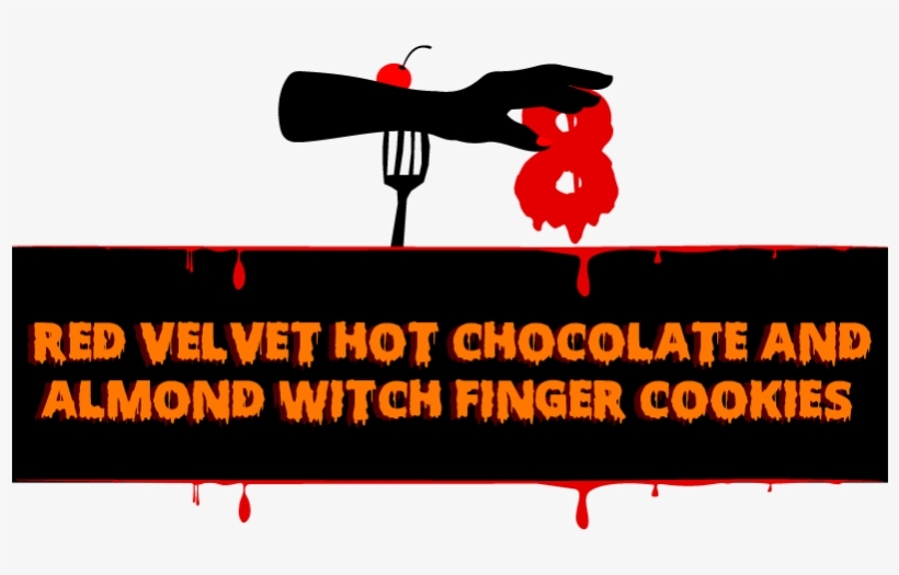 Red Velvet Hot Chocolate And Almond Witch Finger Cookies - Illustration, transparent png