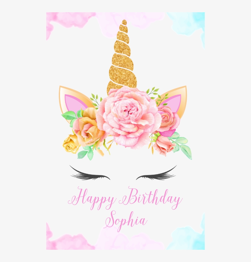 Floral Wreath Unicorn - Unicorn Theme Backdrop, transparent png