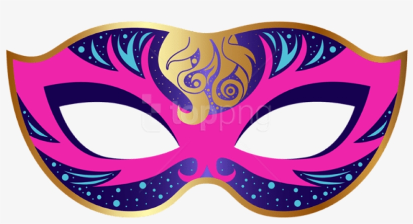 Free Png Pink And Blue Carnival Mask Png Images Transparent - Mask Clipart Png, transparent png