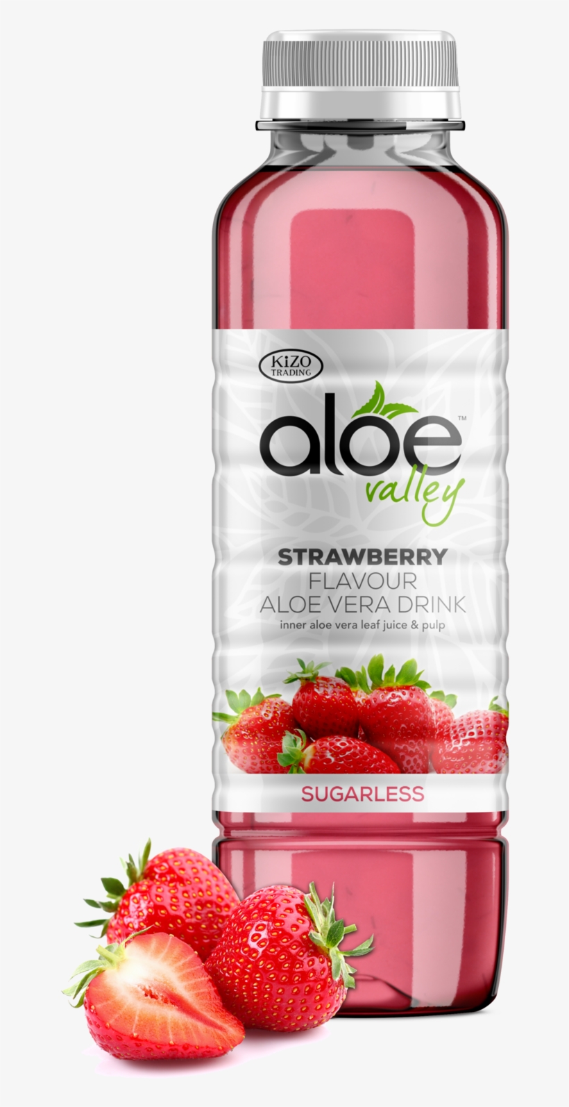 Sugarless Strawberry Drink - Aloe Vera Drink Packaging, transparent png