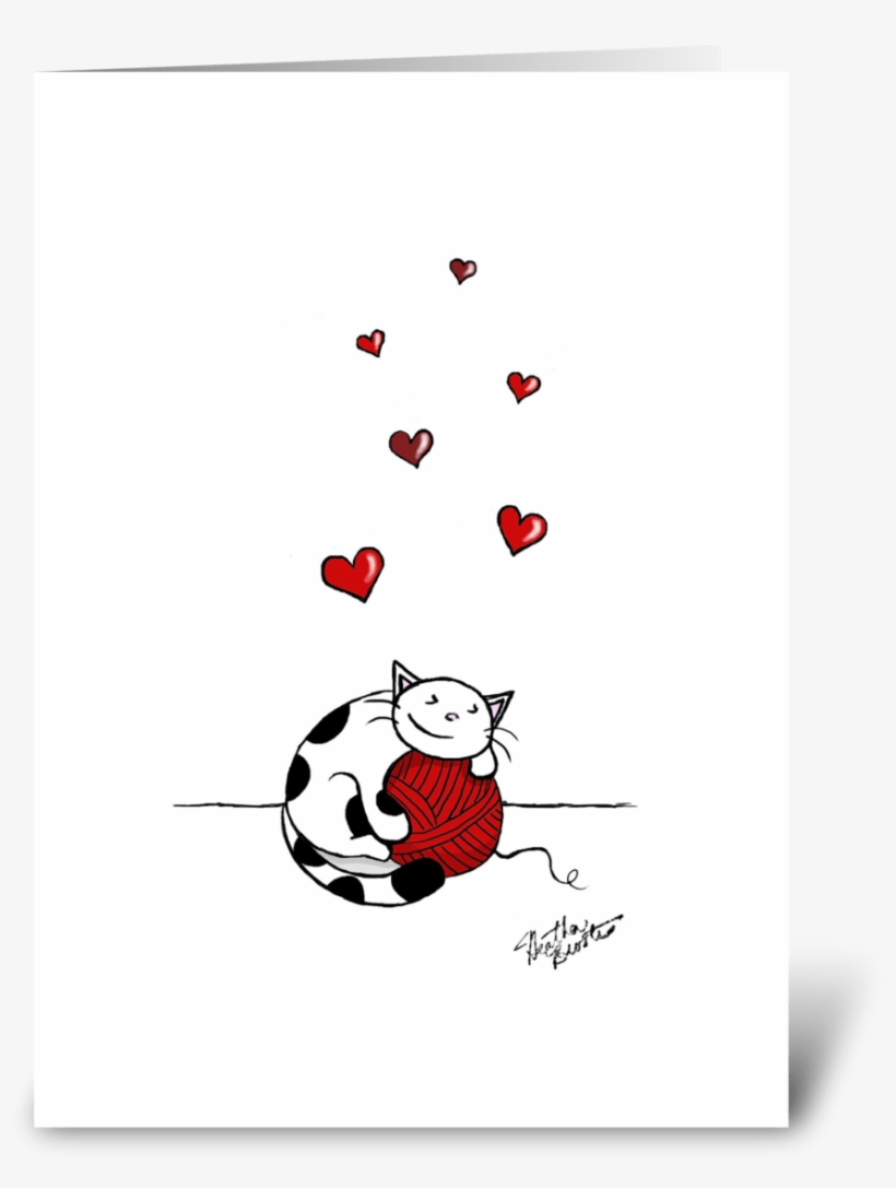 Cat Hugs Yarn - Cartoon, transparent png