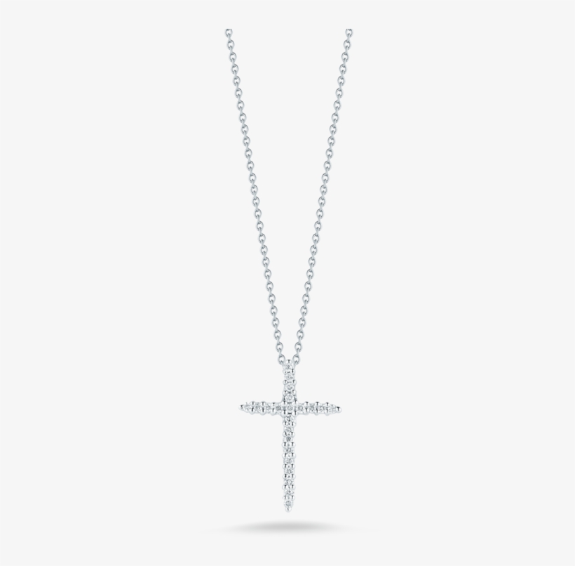 18k White Gold Diamond Cross Pendant - Pendant, transparent png