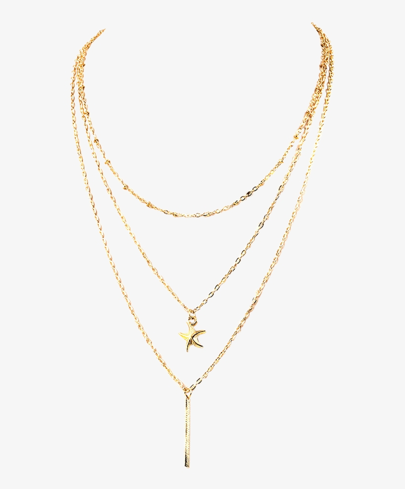Dropshipping For Stylish Starfish Layered Necklace - Gold Layered Necklace Transparent, transparent png
