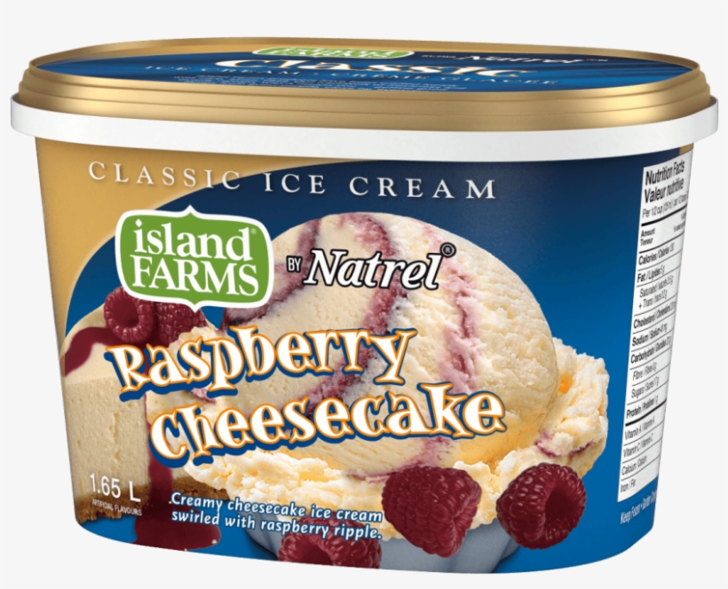 Creamy Cheesecake Ice Cream Swirled With Raspberry - Island Farms, transparent png