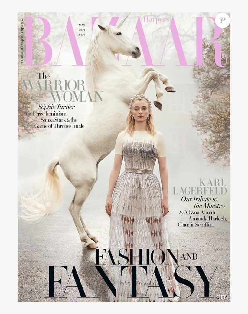 Sophie Turner En Couverture Du Magazine Anglais "harper's - Poster, transparent png