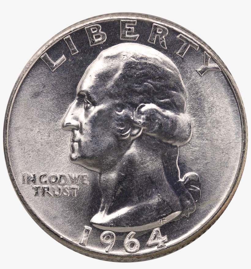 1964 Quarter Obverse - Quarter, transparent png