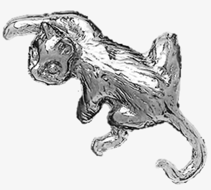 Climbing Cat Sterling Silver Ear Cuffs Earrings - Sketch, transparent png