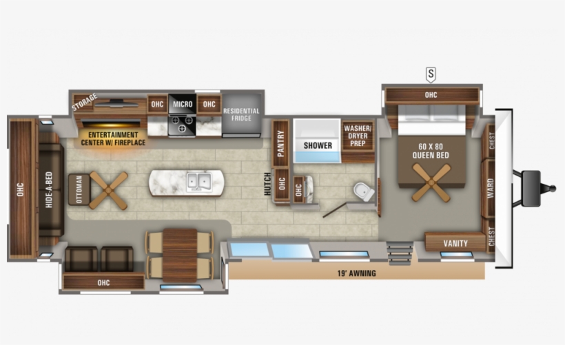 2019 Jay Flight Bungalow 40rlts Floor Plan Img - Floor Plan, transparent png