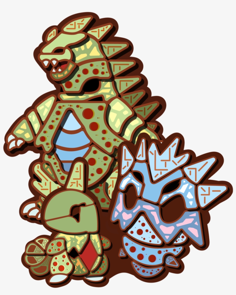 Larvitar-family, transparent png