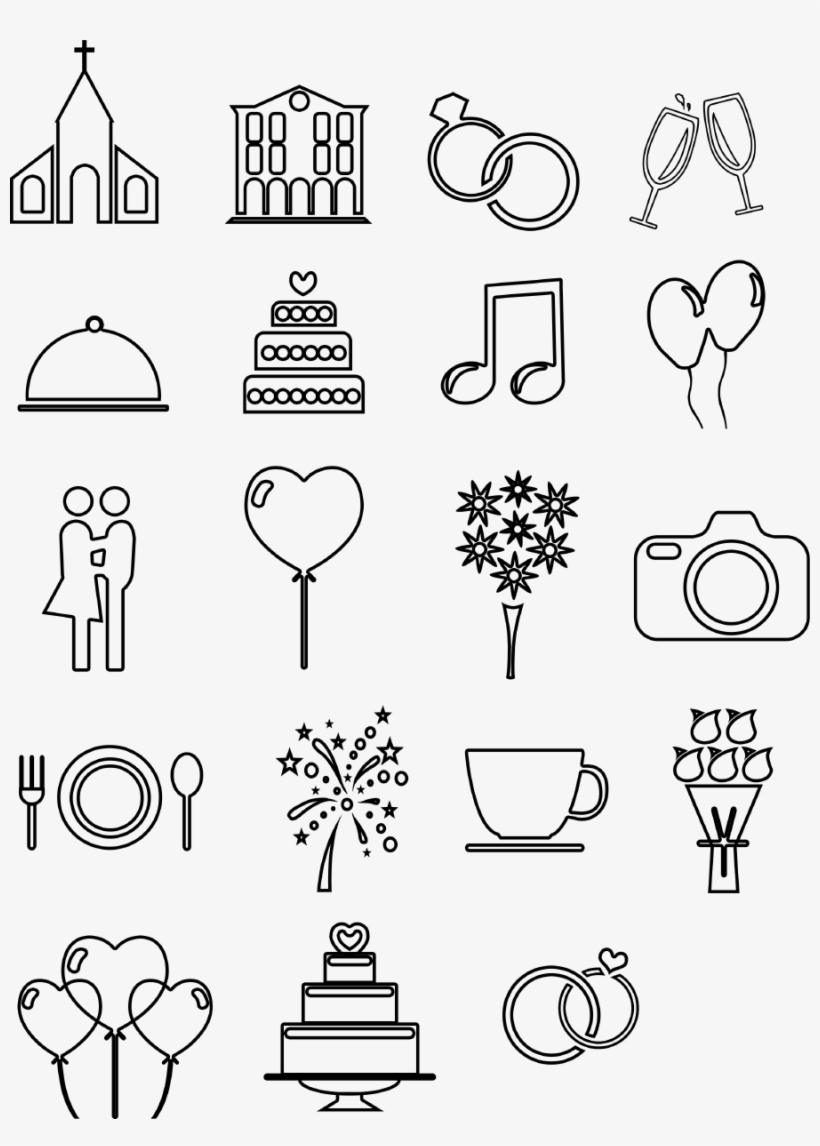 Hochzeits-icons Und Vorlagen Für Euren Ablaufplan / - Icons Hochzeit, transparent png