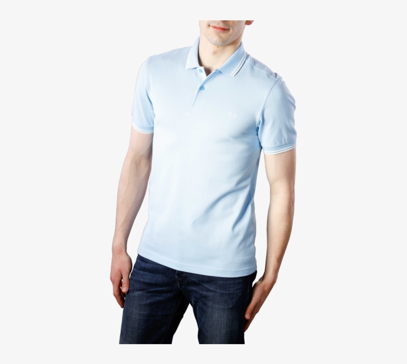 Fred Perry Twin Tipped Polo Shirt Sky Blue/ecru - Man, transparent png