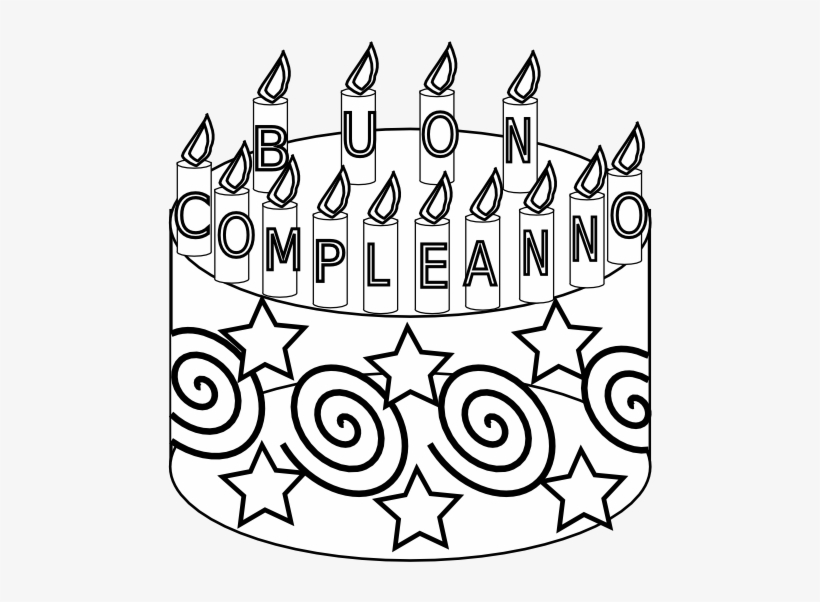 Happy Birthday Cake Clipart - Birthdaycakeblack And White, transparent png