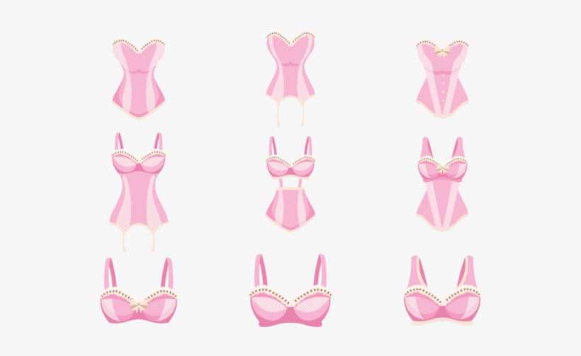 Pink Bustier Icons Vector - Lingerie Icones Png, transparent png