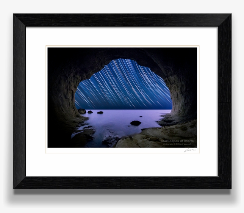 Star Trails In Sea Cave - Picture Frame, transparent png