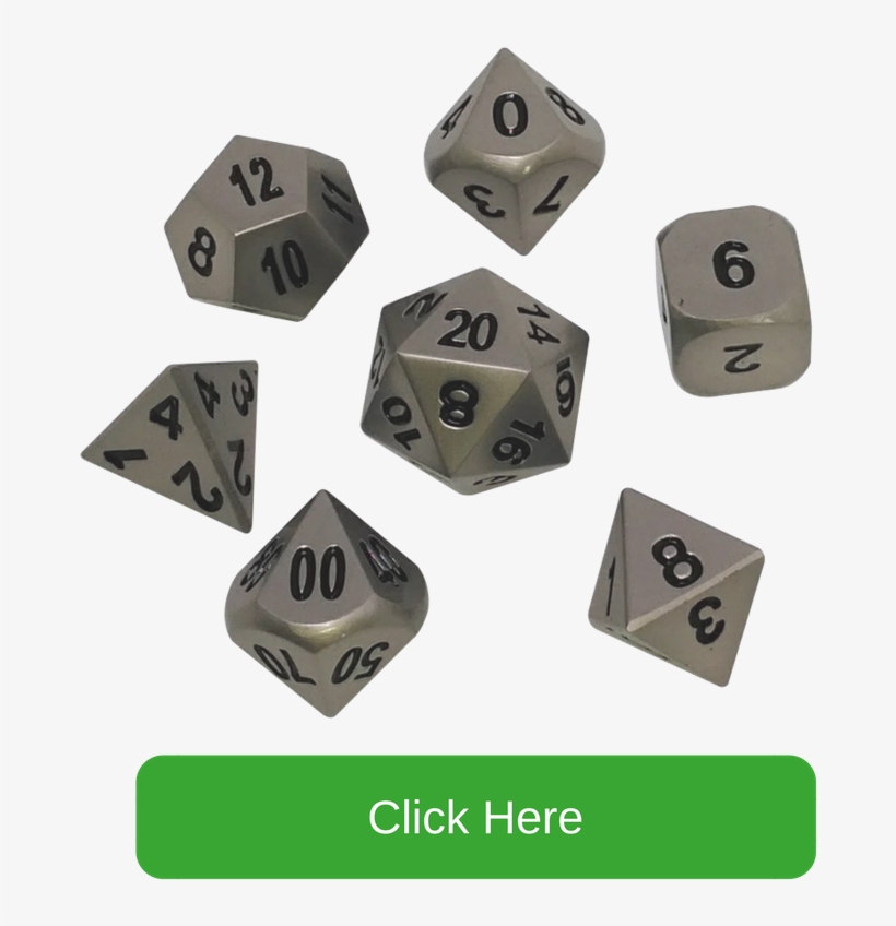 Dull Silver Color With Black Numbers Metal Dice - Dice Game, transparent png
