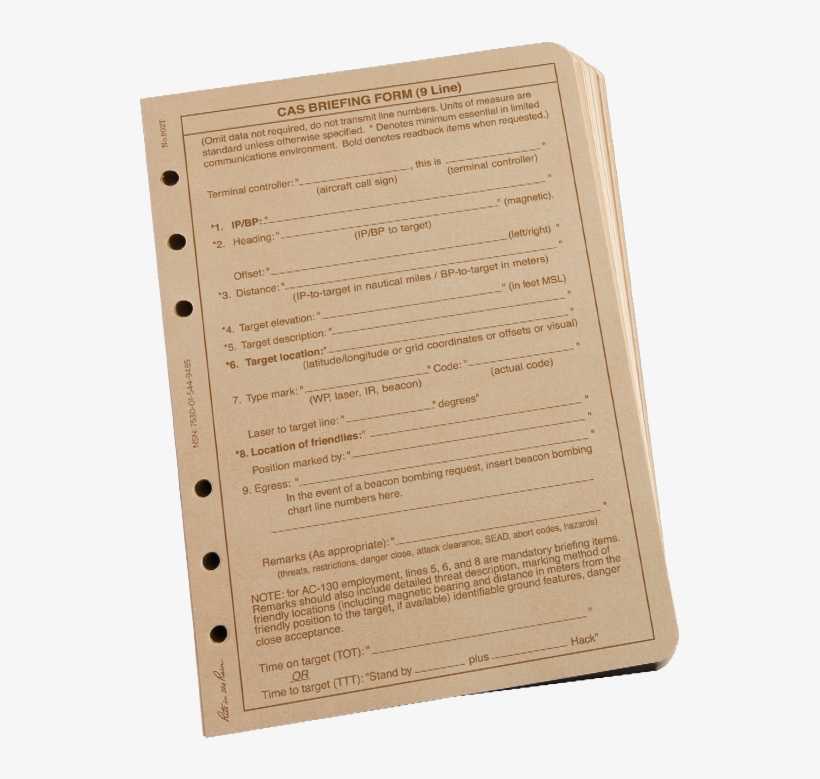 Loose Leaf Tams Paper - Close Air Support 5 Line, transparent png