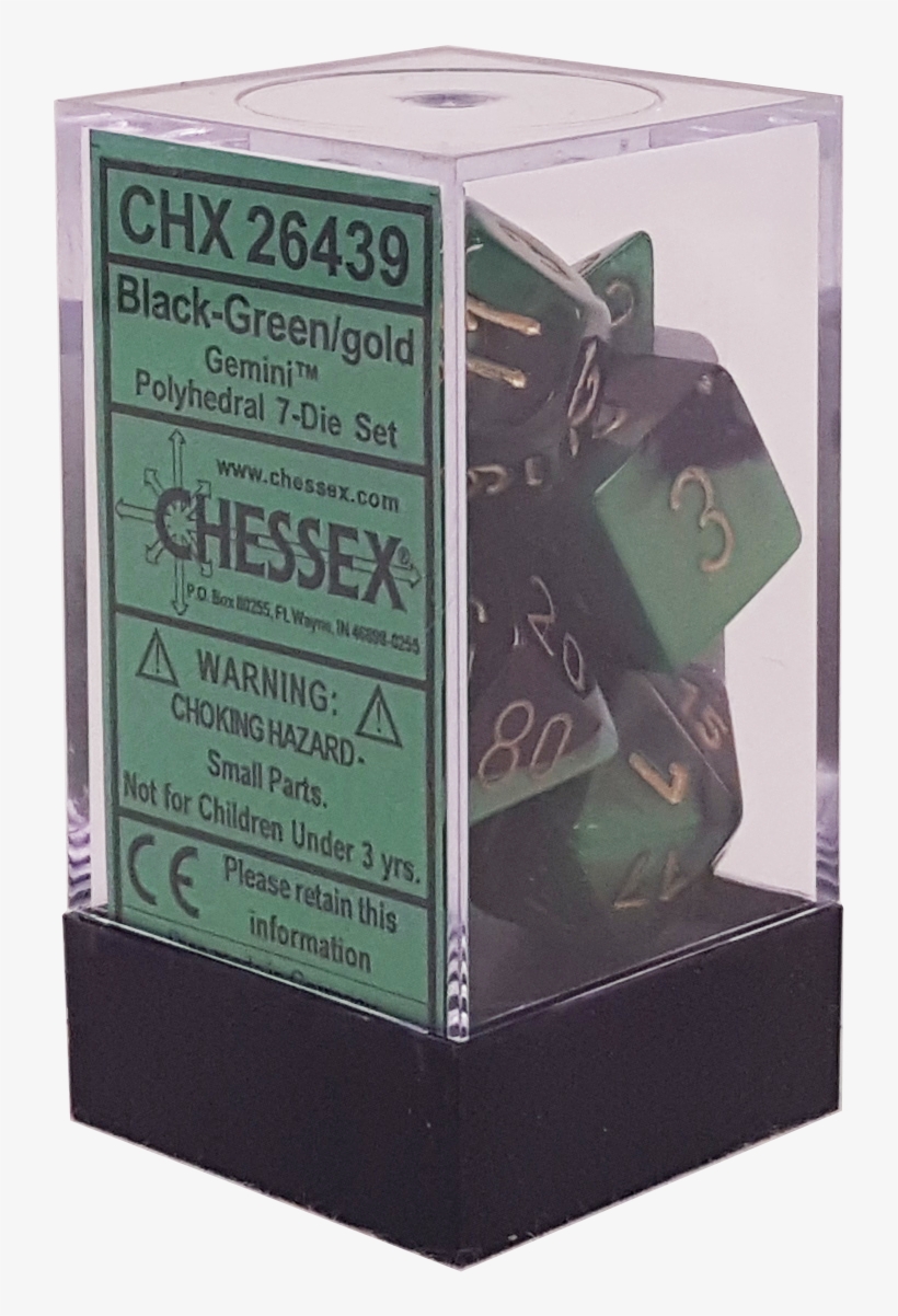 Gemini Black-green With Gold Polyhedral - Figurine, transparent png