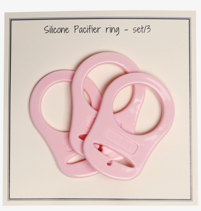 Pacifier Ring - Silicone - Set/3 - H48 X W32 Mm - Baby - Lilac, transparent png