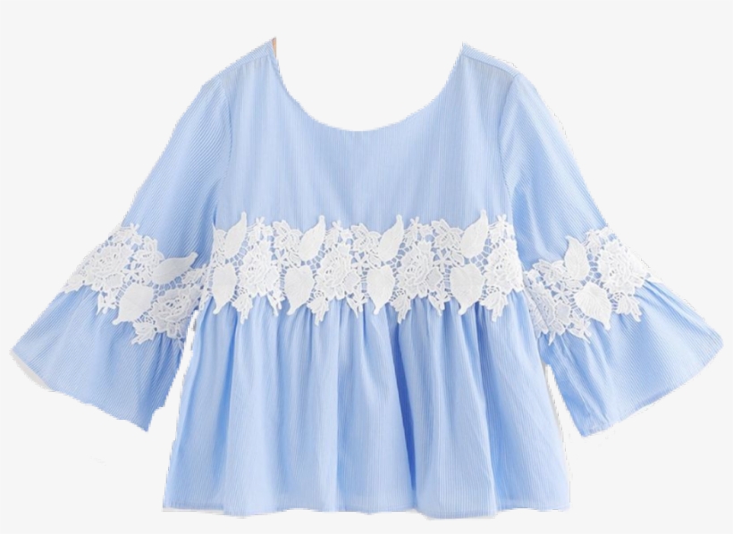 #blous #outfit #ropa #blusa #azul #rosa #amarillo #verde - Girl, transparent png