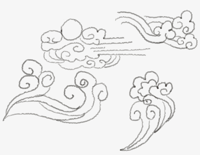 Linear Ink Element Auspicious Cloud Png And Psd - Line Art, transparent png