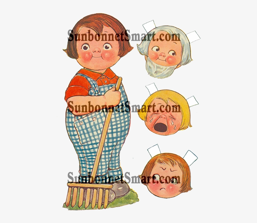 Vintage Boy Farmer Paper Doll - Dolly Dingle Paper Dolls, transparent png