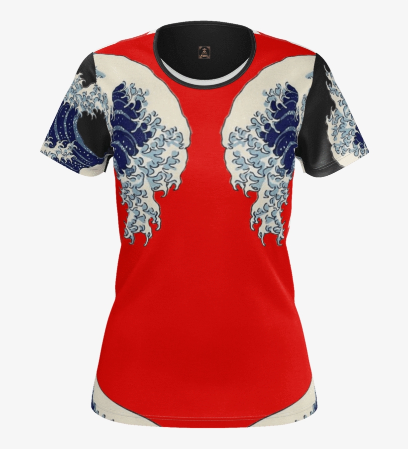 Great Waves Of Rising Sun Equil T-shirt - Great Wave Off Kanagawa, transparent png