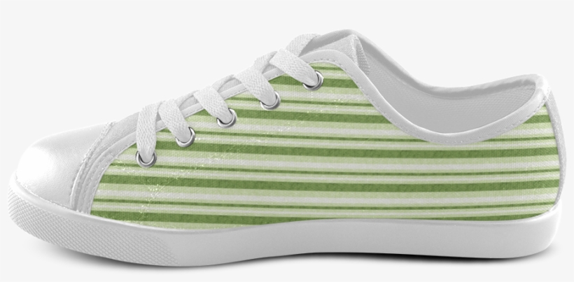 Dark And Light Green Stripes Two Face Canvas Kid's - Skate Shoe, transparent png