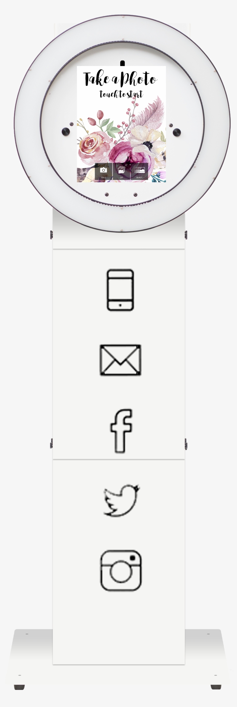 Social Booth White - Clock, transparent png